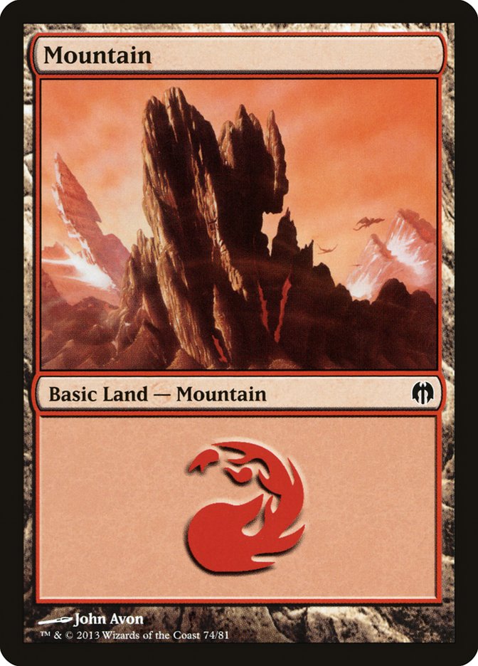 Mountain (74) [Duel Decks: Heroes vs. Monsters] | Rook's Games and More