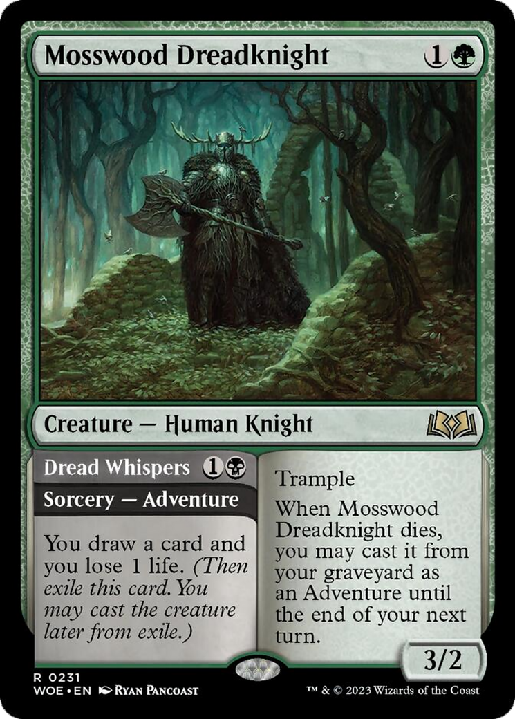 Mosswood Dreadknight // Dread Whispers [Wilds of Eldraine] | Rook's Games and More