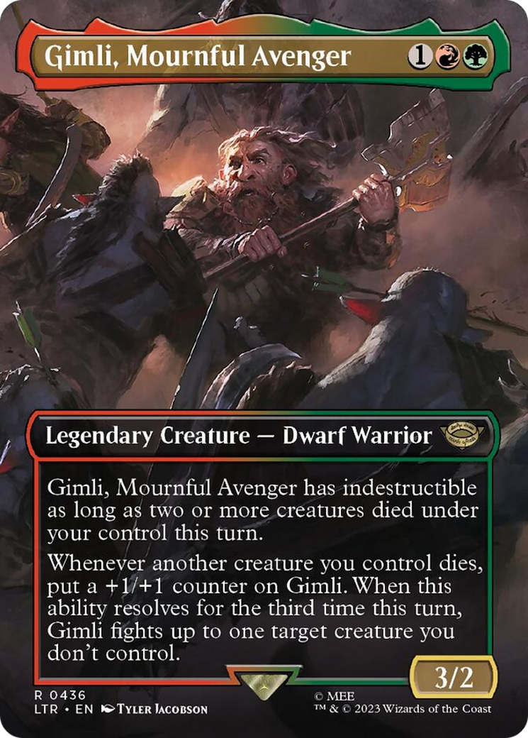 Gimli, Mournful Avenger (Borderless Alternate Art) [The Lord of the Rings: Tales of Middle-Earth] | Rook's Games and More