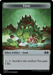Human // Food (0011) Double-Sided Token [Wilds of Eldraine Tokens] | Rook's Games and More