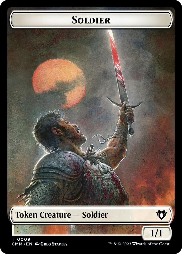 Soldier Token [Commander Masters Tokens] | Rook's Games and More