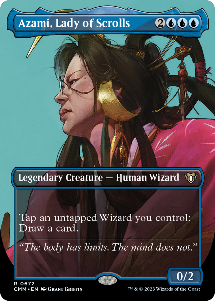 Azami, Lady of Scrolls (Borderless Profile) [Commander Masters] | Rook's Games and More