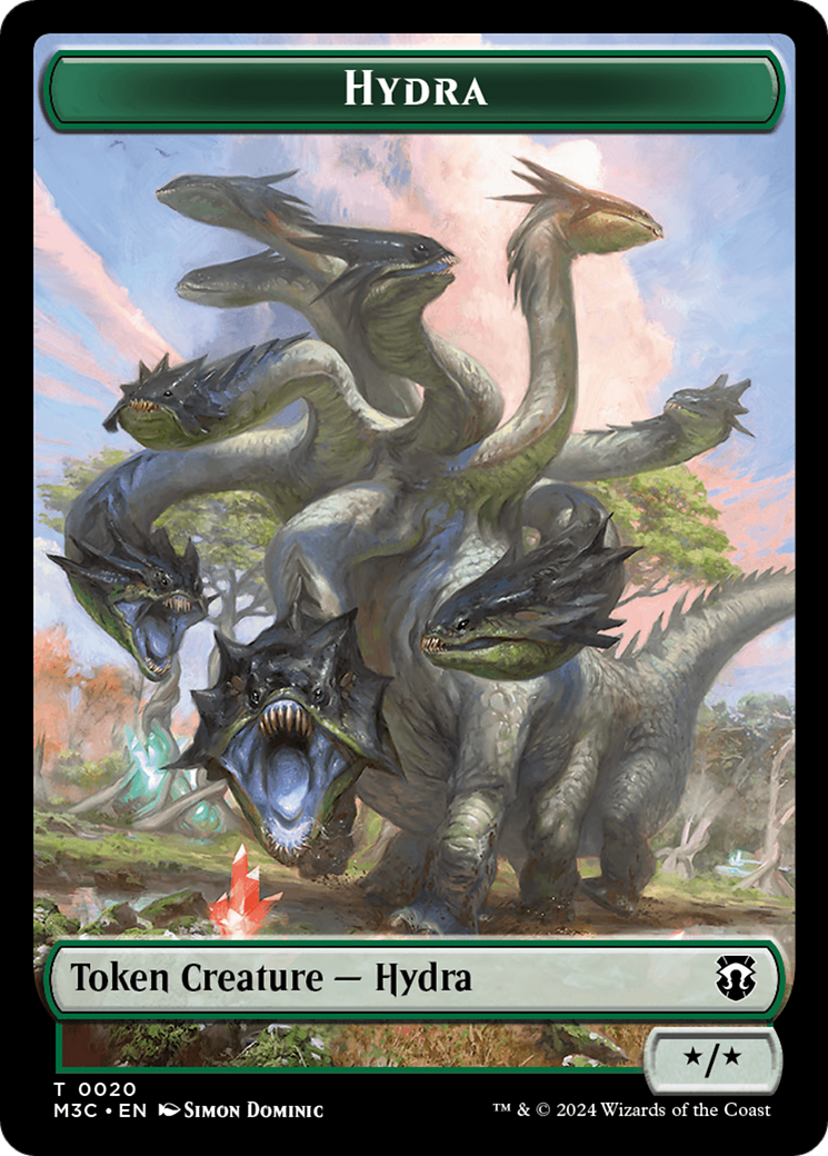 Hydra (Ripple Foil) // Boar Double-Sided Token [Modern Horizons 3 Commander Tokens] | Rook's Games and More