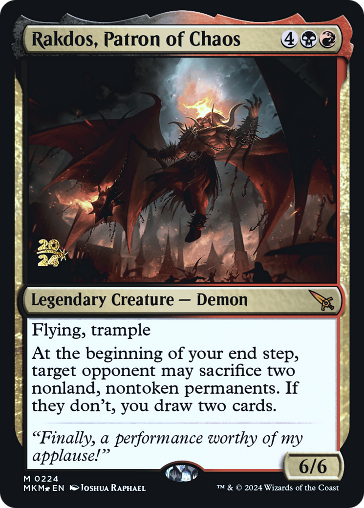 Rakdos, Patron of Chaos [Murders at Karlov Manor Prerelease Promos] | Rook's Games and More
