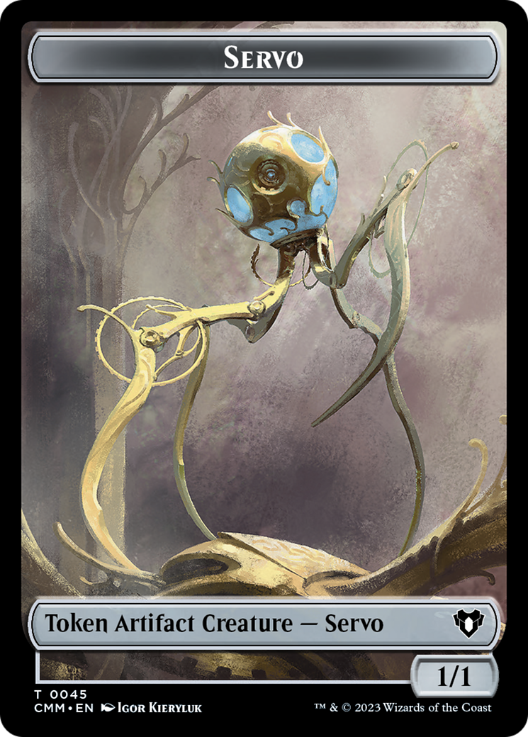 Servo // Dragon (0020) Double-Sided Token [Commander Masters Tokens] | Rook's Games and More