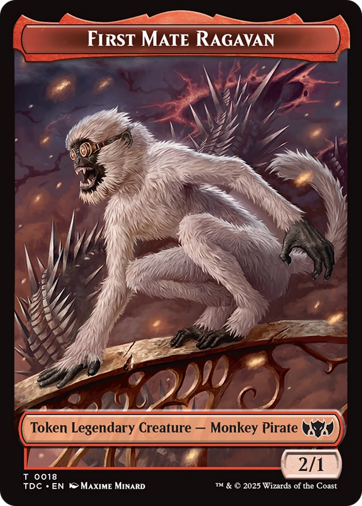 First Mate Ragavan // Treasure Double-Sided Token [Tarkir: Dragonstorm Commander Tokens] | Rook's Games and More