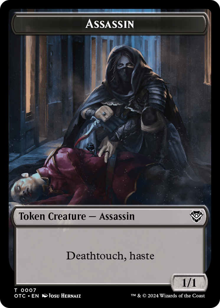 Assassin // Food Double-Sided Token [Outlaws of Thunder Junction Commander Tokens] | Rook's Games and More