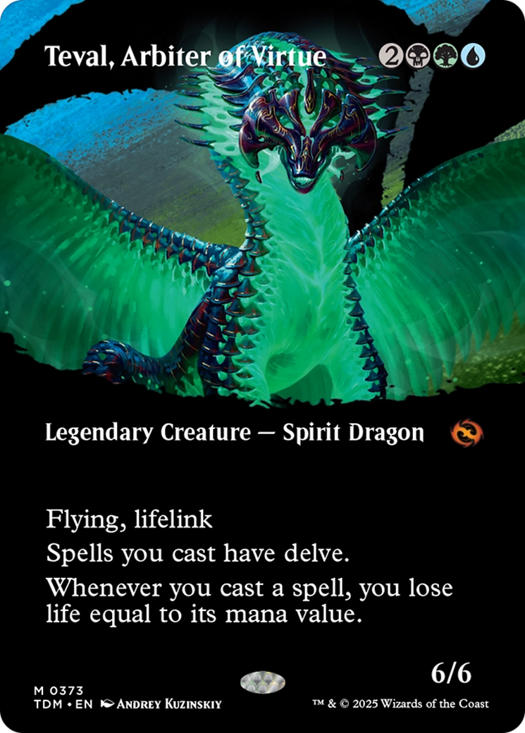 Teval, Arbiter of Virtue (Borderless) [Tarkir: Dragonstorm] | Rook's Games and More
