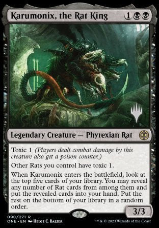 Karumonix, the Rat King (Promo Pack) [Phyrexia: All Will Be One Promos] | Rook's Games and More