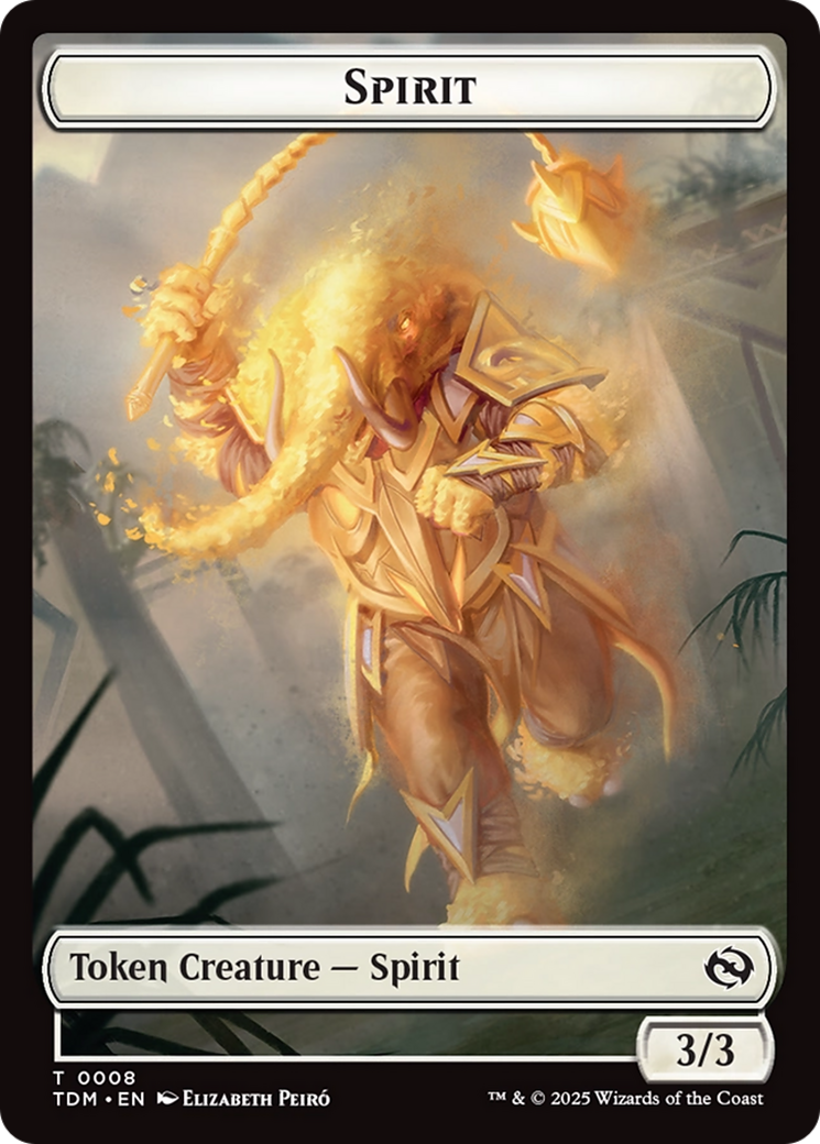 Spirit (0008) // Spirit (0009) Double-Sided Token [Tarkir: Dragonstorm Tokens] | Rook's Games and More