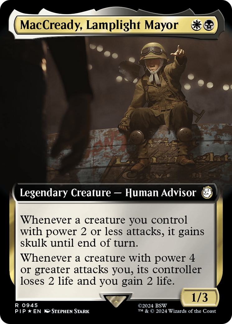 MacCready, Lamplight Mayor (Extended Art) (Surge Foil) [Fallout] | Rook's Games and More