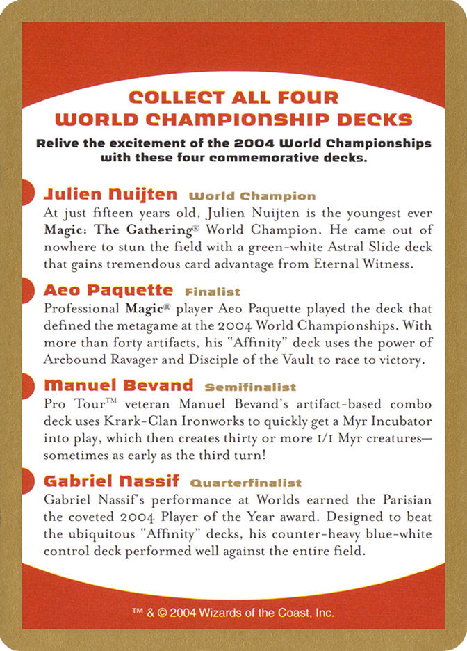 2004 World Championships Ad [World Championship Decks 2004] | Rook's Games and More