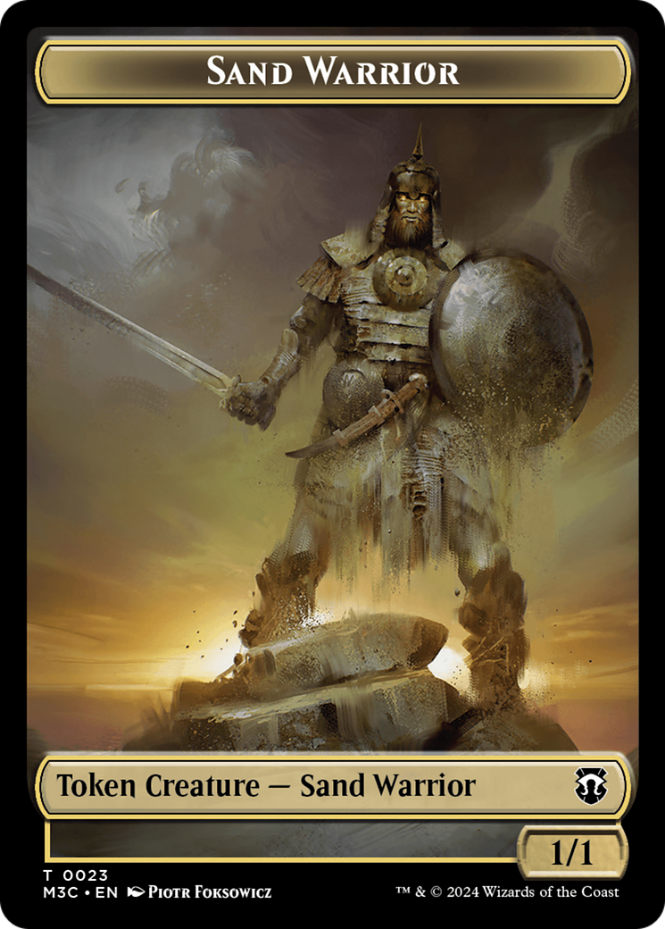 Marit Lage // Sand Warrior Double-Sided Token [Modern Horizons 3 Commander Tokens] | Rook's Games and More