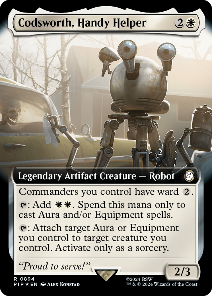 Codsworth, Handy Helper (Extended Art) (Surge Foil) [Fallout] | Rook's Games and More