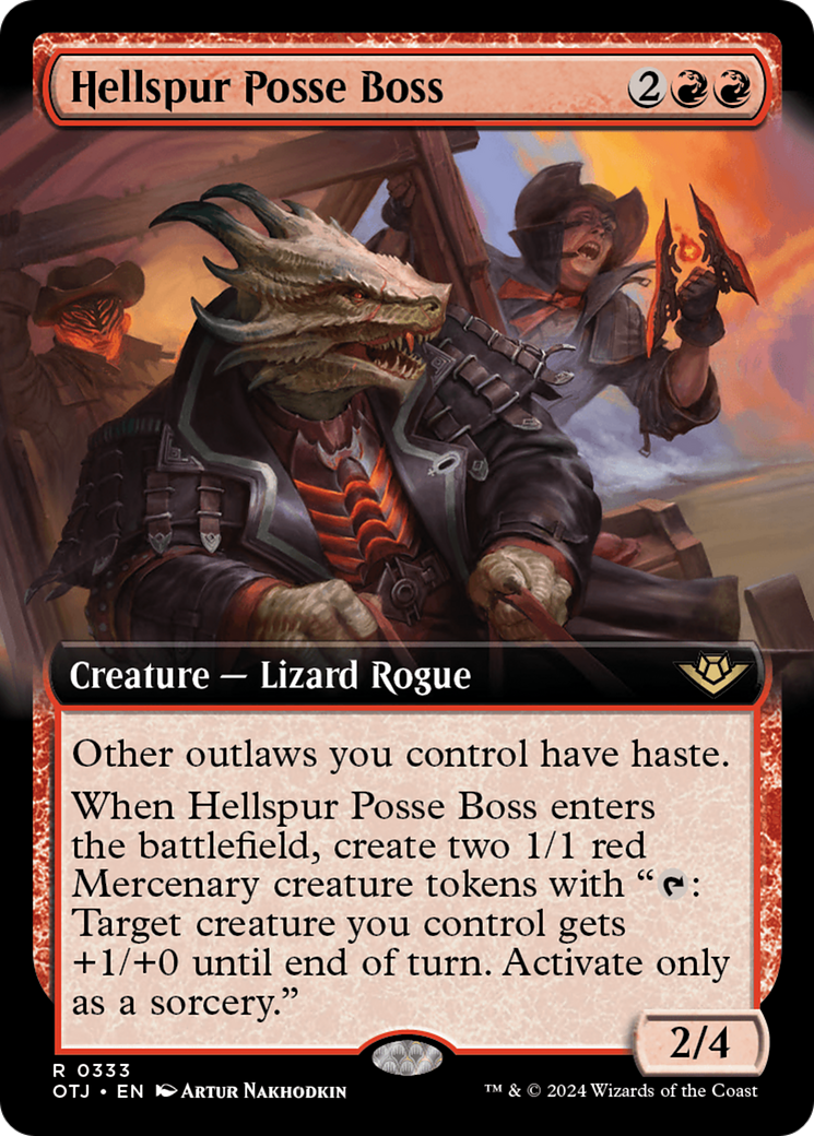 Hellspur Posse Boss (Extended Art) [Outlaws of Thunder Junction] | Rook's Games and More