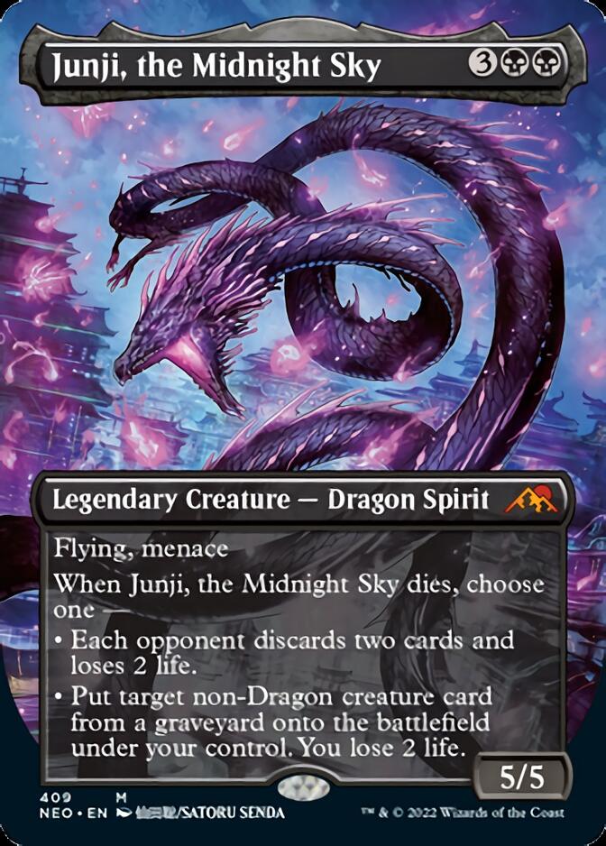 Junji, the Midnight Sky (Borderless Alternate Art) [Kamigawa: Neon Dynasty] | Rook's Games and More