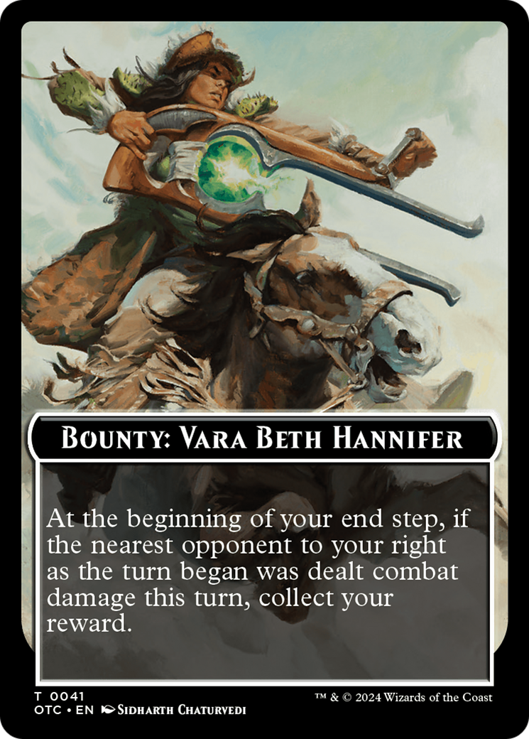 Bounty: Vara Beth Hannifer // Bounty Rules Double-Sided Token [Outlaws of Thunder Junction Commander Tokens] | Rook's Games and More