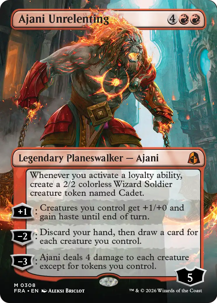 Ajani Unrelenting (Borderless) [Reality Fracture] | Rook's Games and More