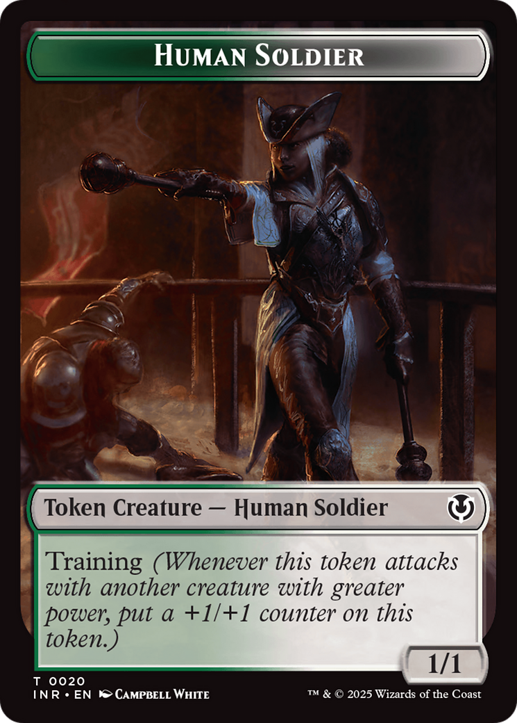 Human Soldier (0020) // Emblem - Tamiyo, Field Researcher Double-Sided Token [Innistrad Remastered Tokens] | Rook's Games and More