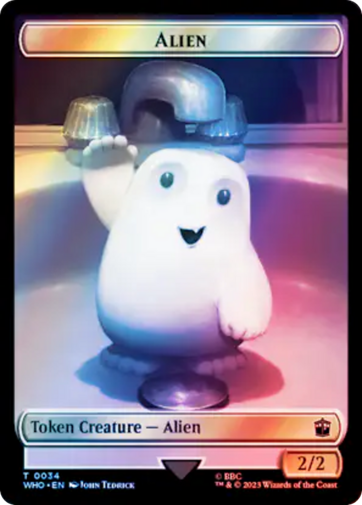 Alien // Food (0059) Double-Sided Token (Surge Foil) [Doctor Who Tokens] | Rook's Games and More