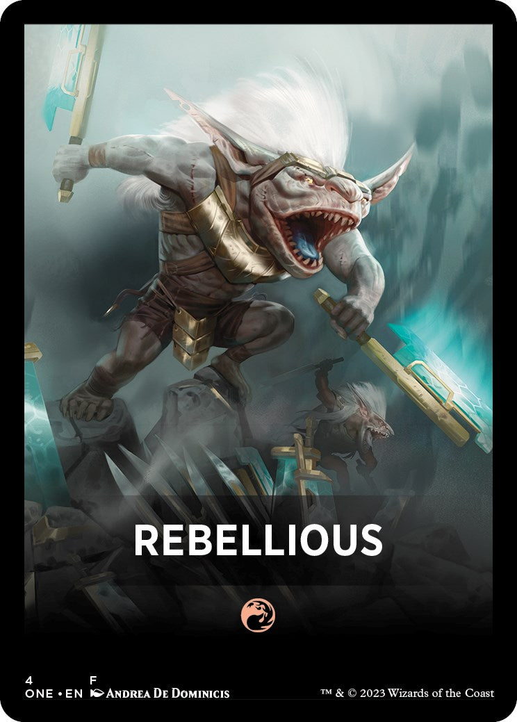 Rebellious Theme Card [Phyrexia: All Will Be One Tokens] | Rook's Games and More