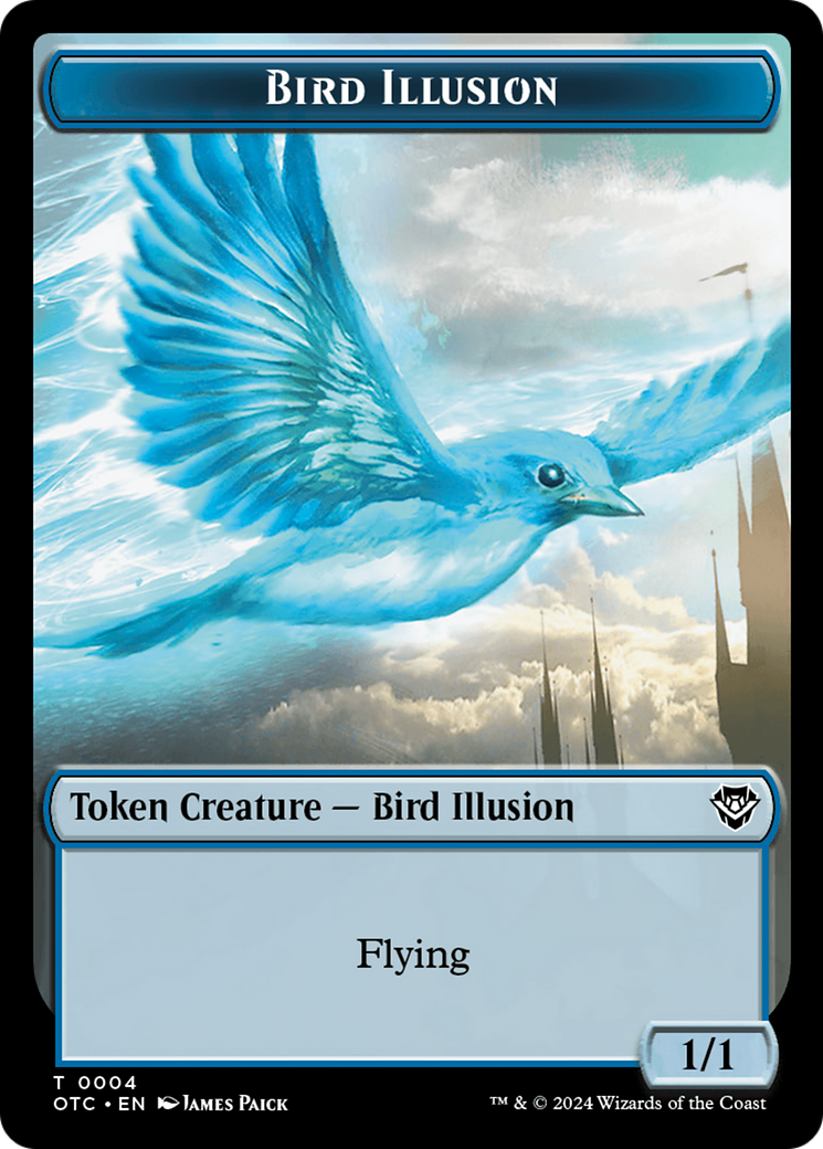 Dragon Elemental // Bird Illusion Double-Sided Token [Outlaws of Thunder Junction Commander Tokens] | Rook's Games and More