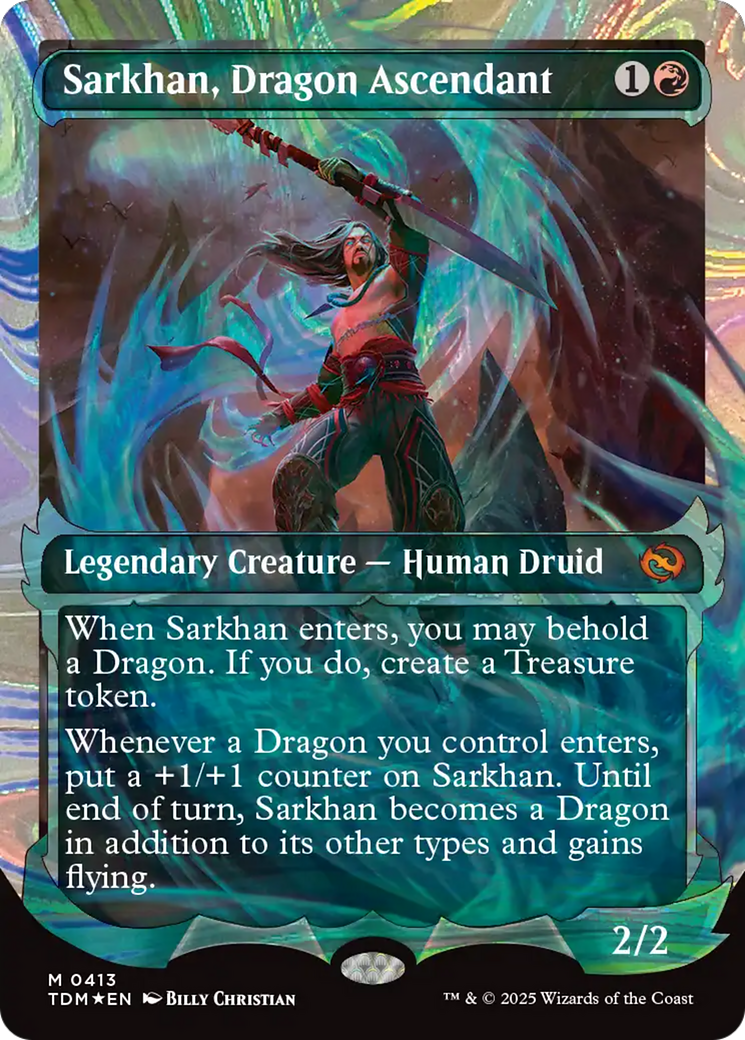 Sarkhan, Dragon Ascendant (0413) (Showcase) (Halo Foil) [Tarkir: Dragonstorm] | Rook's Games and More