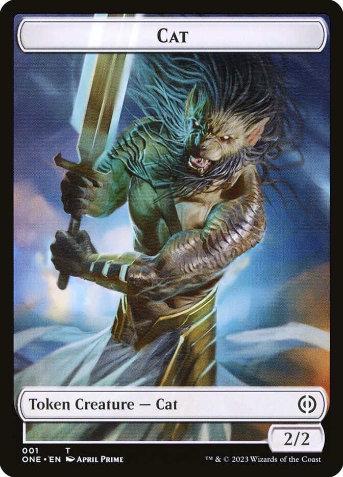 Phyrexian Goblin // Cat Double-Sided Token [Phyrexia: All Will Be One Tokens] | Rook's Games and More