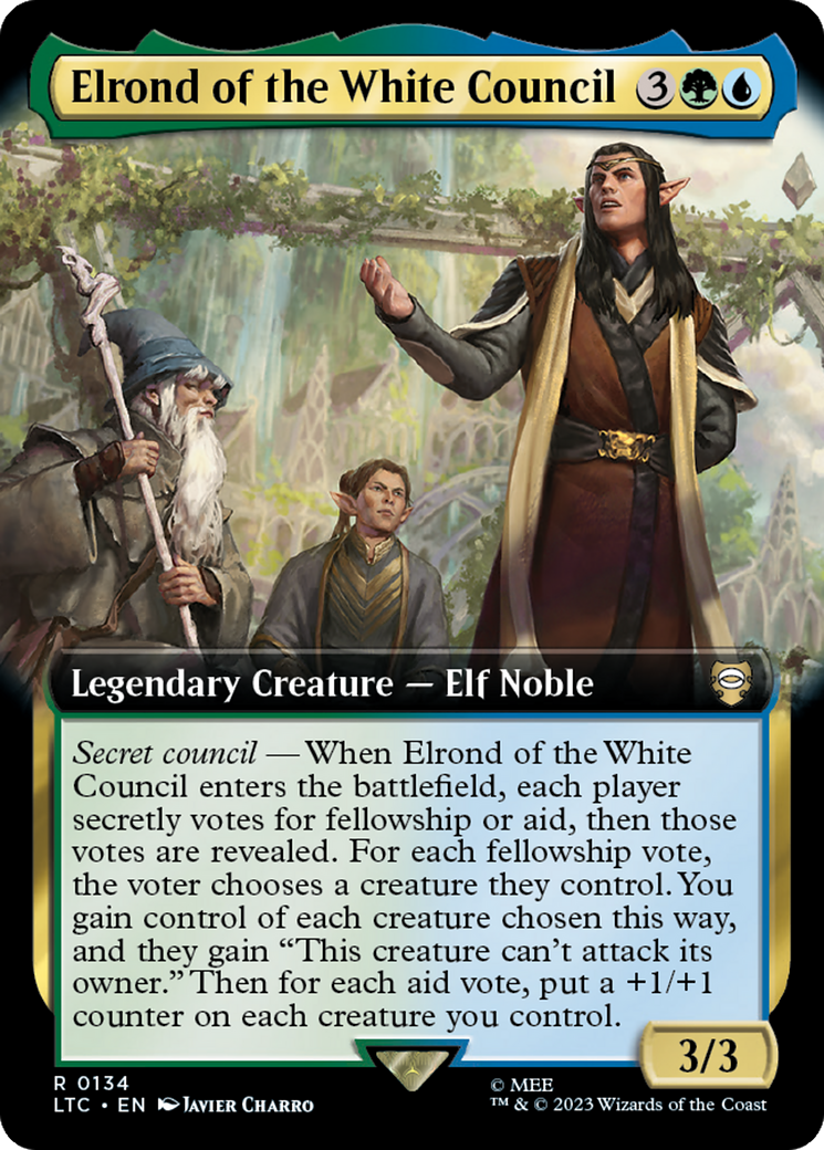 Elrond of the White Council (Extended Art) [The Lord of the Rings: Tales of Middle-Earth Commander] | Rook's Games and More