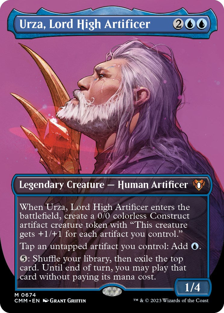 Urza, Lord High Artificer (Borderless Profile) [Commander Masters] | Rook's Games and More