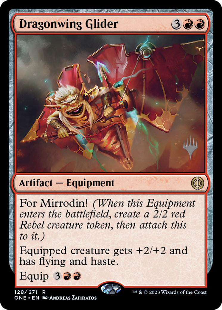 Dragonwing Glider (Promo Pack) [Phyrexia: All Will Be One Promos] | Rook's Games and More