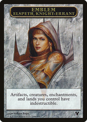 Emblem - Elspeth, Knight-Errant // Soldier Double-Sided Token [Modern Event Deck 2014 Tokens] | Rook's Games and More