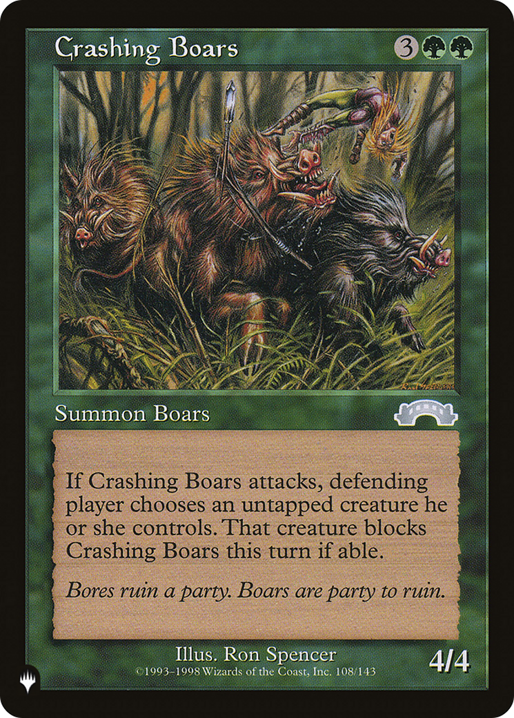 Crashing Boars [The List Reprints] | Rook's Games and More