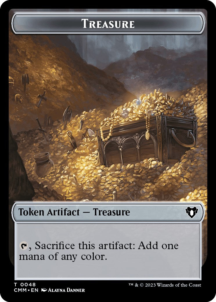 Treasure // Construct (0042) Double-Sided Token [Commander Masters Tokens] | Rook's Games and More