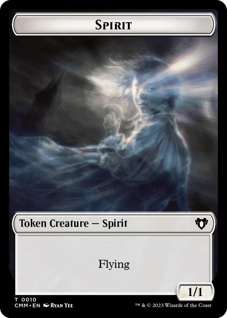 Spirit (0010) // Drake Double-Sided Token [Commander Masters Tokens] | Rook's Games and More