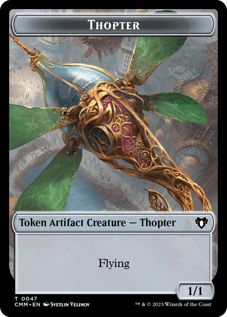 Thopter // Emblem - Daretti, Scrap Savant Double-Sided Token [Commander Masters Tokens] | Rook's Games and More