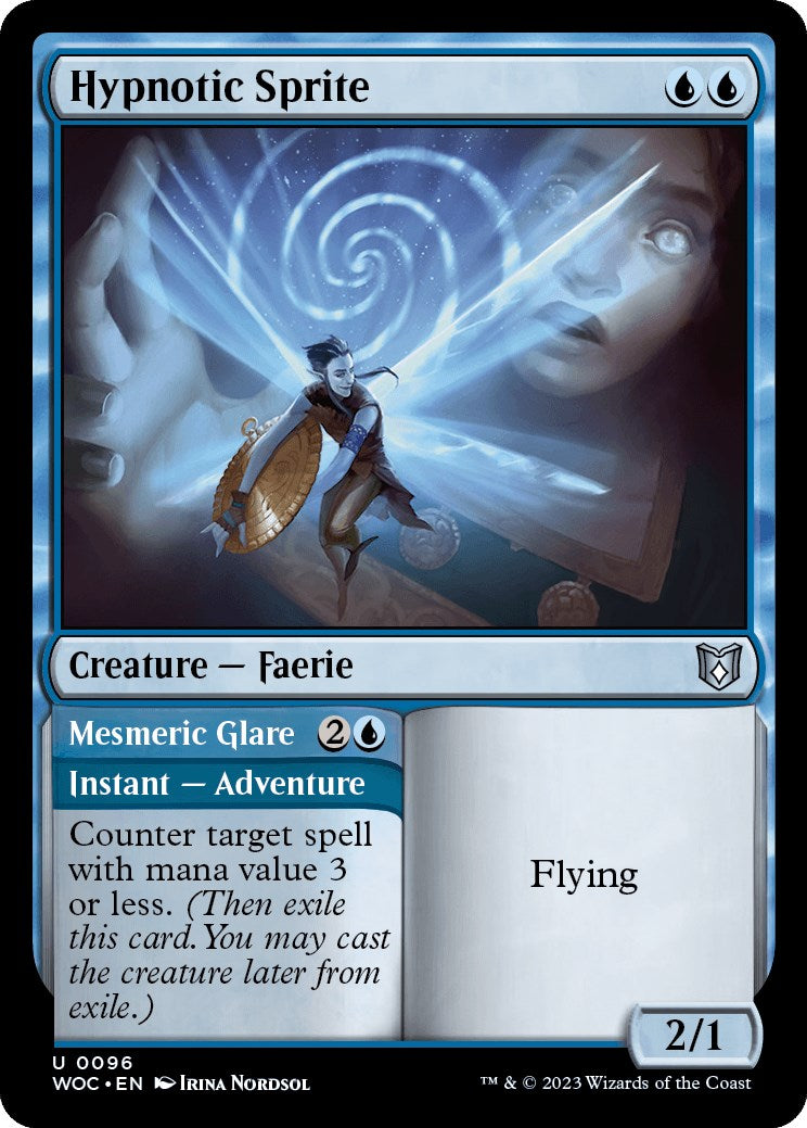 Hypnotic Sprite // Mesmeric Glare [Wilds of Eldraine Commander] | Rook's Games and More