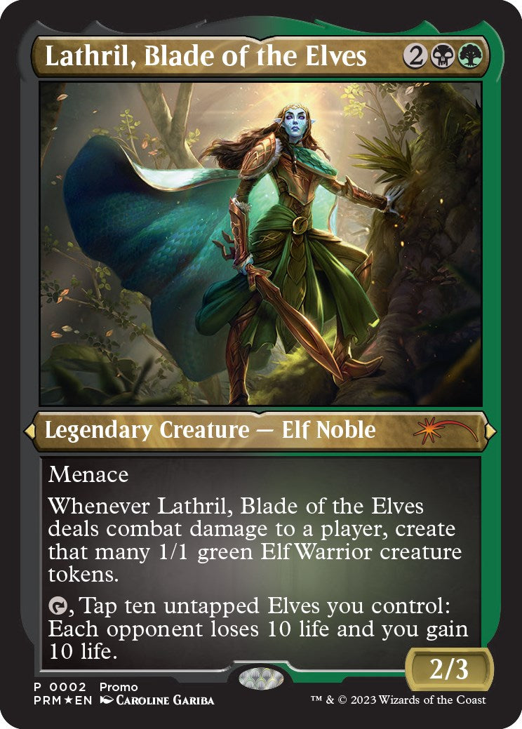 Lathril, Blade of the Elves (Foil Etched) [Media Promos] | Rook's Games and More