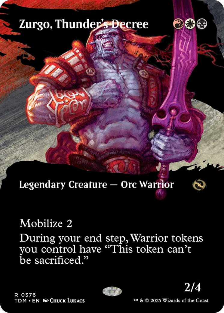 Zurgo, Thunder's Decree (Borderless) [Tarkir: Dragonstorm] | Rook's Games and More