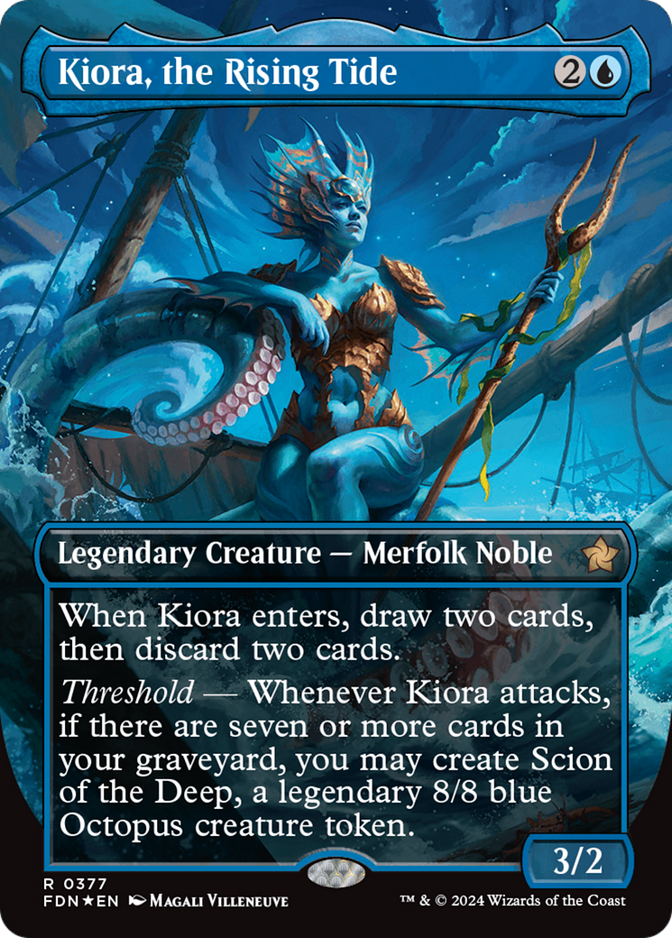 Kiora, the Rising Tide (Borderless) (Mana Foil) [Foundations] | Rook's Games and More