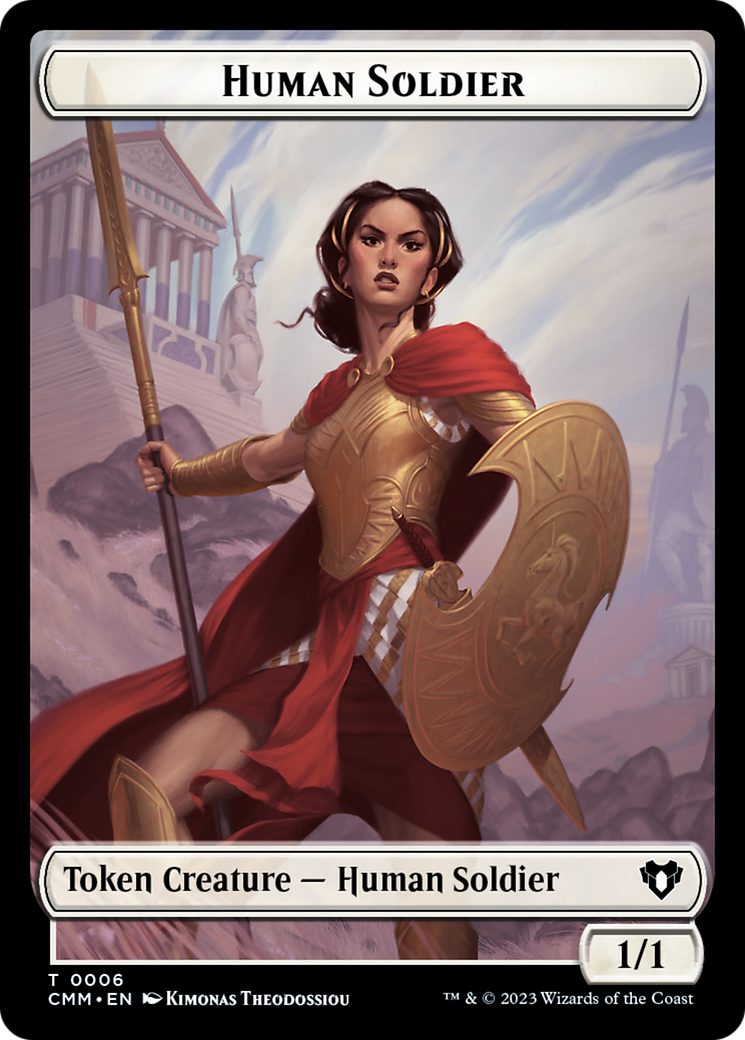 Human Soldier // Elemental (0025) Double-Sided Token [Commander Masters Tokens] | Rook's Games and More