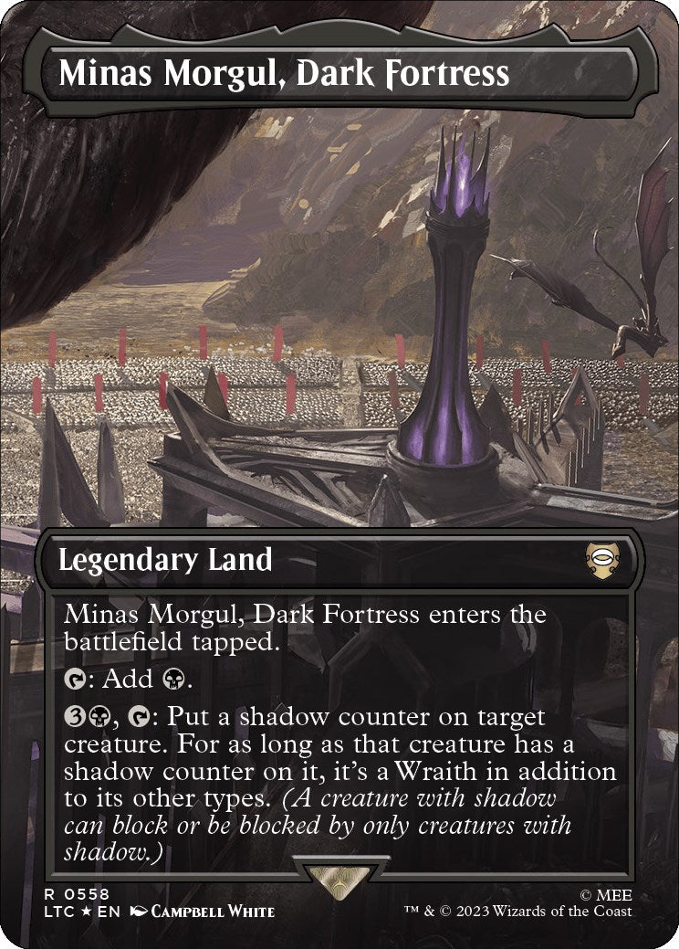 Minas Morgul, Dark Fortress (Borderless) (Surge Foil) [The Lord of the Rings: Tales of Middle-Earth Commander] | Rook's Games and More