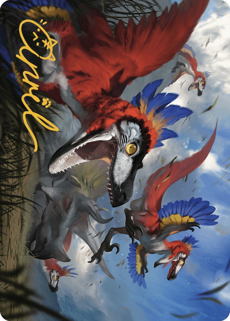 Wrathful Raptors Art Card (Gold-Stamped Signature) [The Lost Caverns of Ixalan Art Series] | Rook's Games and More
