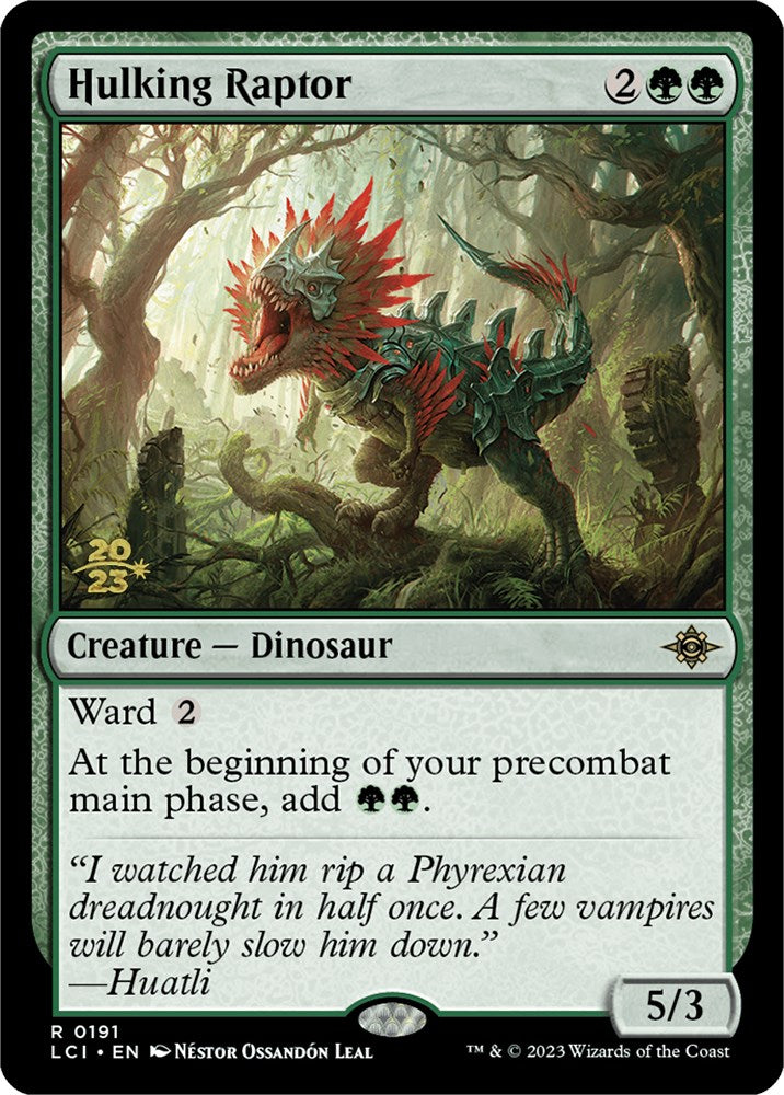 Hulking Raptor [The Lost Caverns of Ixalan Prerelease Cards] | Rook's Games and More