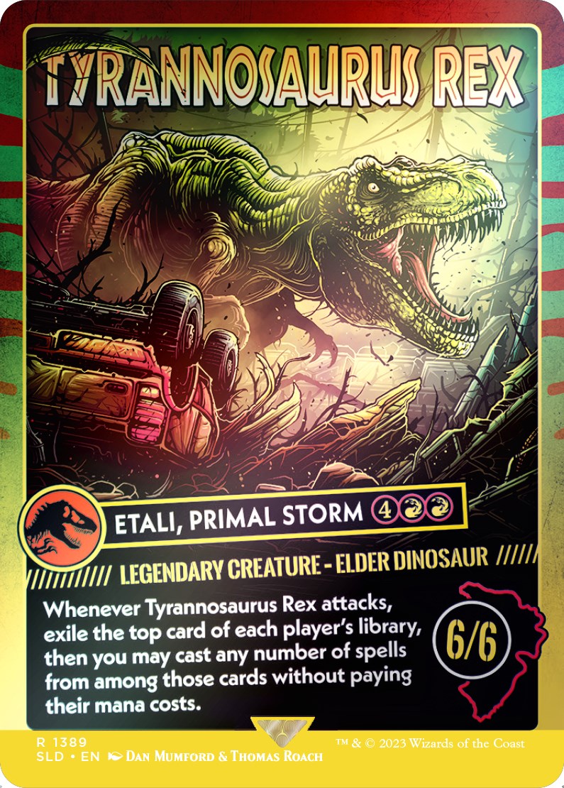 Tyrannosaurus Rex - Etali, Primal Storm (Rainbow Foil) [Secret Lair Drop Series] | Rook's Games and More