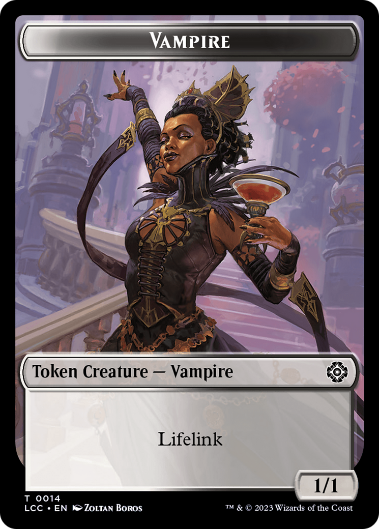 Vampire (0014) // Vampire Demon Double-Sided Token [The Lost Caverns of Ixalan Commander Tokens] | Rook's Games and More