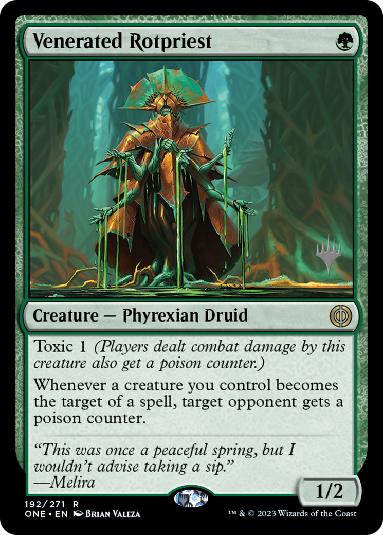 Venerated Rotpriest (Promo Pack) [Phyrexia: All Will Be One Promos] | Rook's Games and More