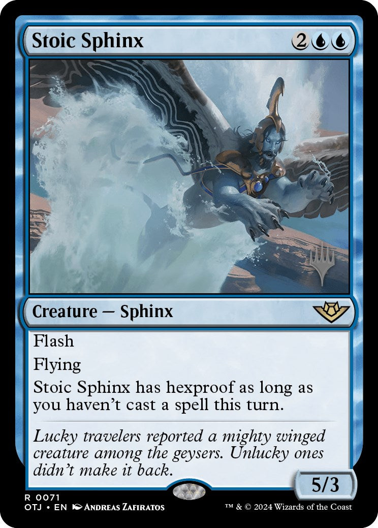 Stoic Sphinx (Promo Pack) [Outlaws of Thunder Junction Promos] | Rook's Games and More