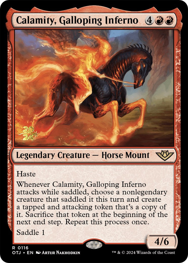 Calamity, Galloping Inferno [Outlaws of Thunder Junction Prerelease Promos] | Rook's Games and More