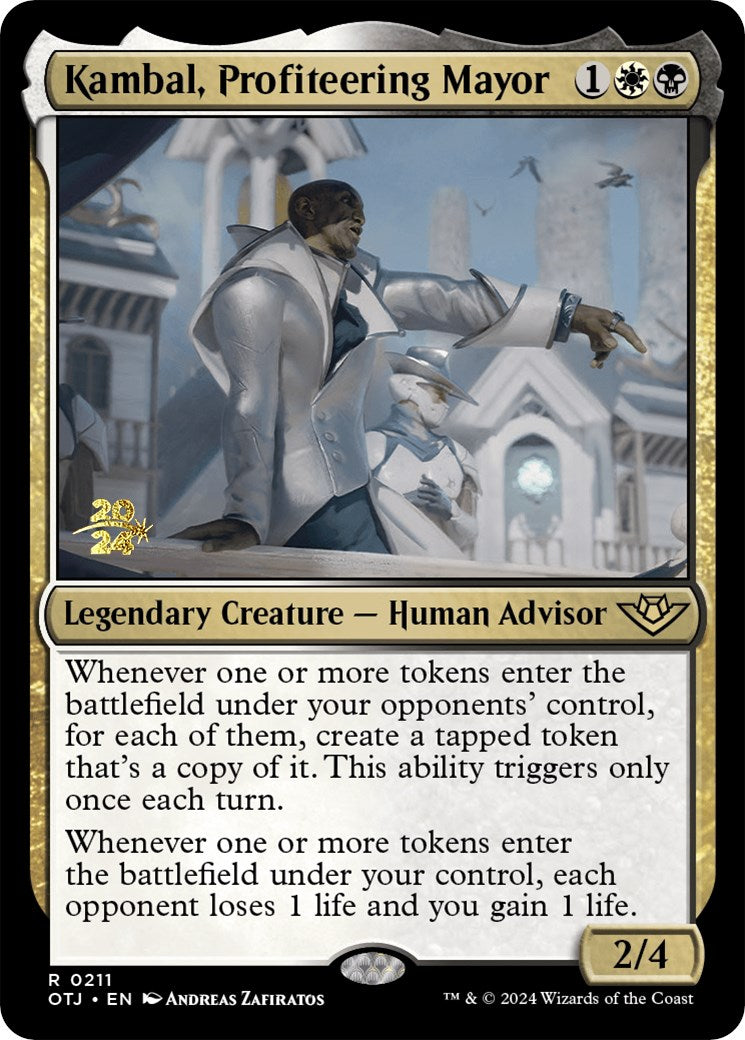 Kambal, Profiteering Mayor [Outlaws of Thunder Junction Prerelease Promos] | Rook's Games and More